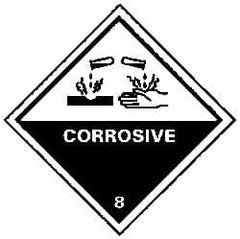 NMC - Corrosive DOT Shipping Label - 4" High x 4" Wide - Benchmark Tooling