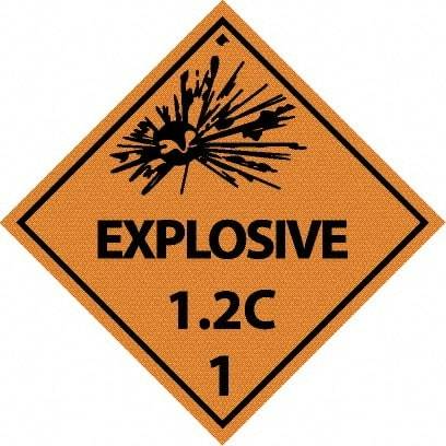 NMC - Explosive 1.2C Shipping Label - 4" High x 4" Wide - Benchmark Tooling