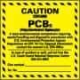 NMC - Hazardous Materials Label - Legend: Caution - Contains PCBs (Polychlorinated Biphenyis), English, Black & Yellow, 6" Long x 6" High, Sign Muscle Finish - Benchmark Tooling