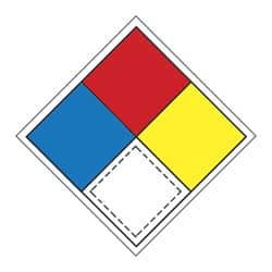 NMC - "Hazardous Materials Systems", 15" Long x 15" Wide, Pressure-Sensitive Vinyl Safety Sign - Square, 0.004" Thick, Use for Hazardous Materials - Benchmark Tooling