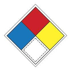 NMC - "Hazardous Materials Systems", 15" Long x 15" Wide, Pressure-Sensitive Vinyl Safety Sign - Square, 0.004" Thick, Use for Hazardous Materials - Benchmark Tooling