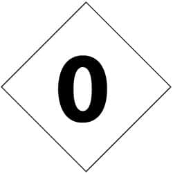 NMC - Hazardous Materials Label - Legend: Number 0, English, Black & White, 7" Long x 7" High, Sign Muscle Finish - Benchmark Tooling