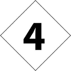 NMC - Hazardous Materials Label - Legend: Number, English, Black & White, 2-1/2" Long x 2-1/2" High, Sign Muscle Finish - Benchmark Tooling
