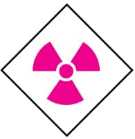 NMC - Hazardous Materials Label - Pink & White, 5" Long x 5" High, Sign Muscle Finish - Benchmark Tooling