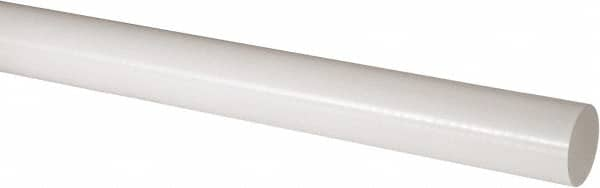 Made in USA - 1' Long, 2" Diam, Acetal Plastic Rod - Natural (Color) - Benchmark Tooling