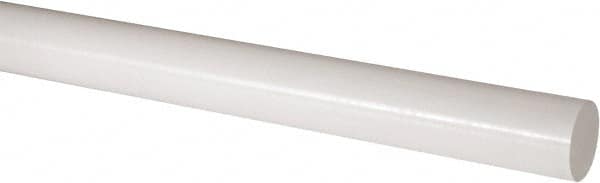 Made in USA - 4' Long, 2" Diam, Acetal Plastic Rod - Natural (Color) - Benchmark Tooling