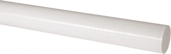 Made in USA - 1' Long, 2-1/2" Diam, Acetal Plastic Rod - Natural (Color) - Benchmark Tooling