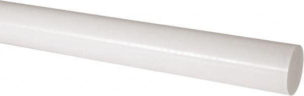 Made in USA - 2' Long, 2-1/2" Diam, Acetal Plastic Rod - Natural (Color) - Benchmark Tooling