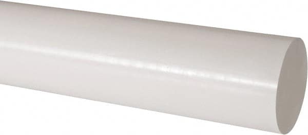 Made in USA - 1' Long, 3" Diam, Acetal Plastic Rod - Natural (Color) - Benchmark Tooling