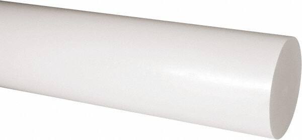 Made in USA - 2' Long, 4" Diam, Acetal Plastic Rod - Natural (Color) - Benchmark Tooling