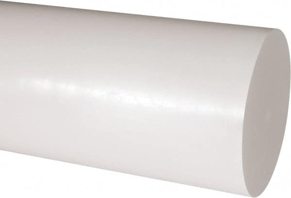 Made in USA - 1' Long, 5" Diam, Acetal Plastic Rod - Natural (Color) - Benchmark Tooling