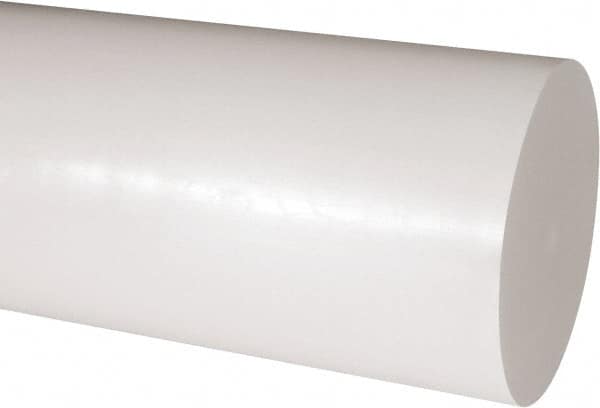 Made in USA - 2' Long, 5" Diam, Acetal Plastic Rod - Natural (Color) - Benchmark Tooling