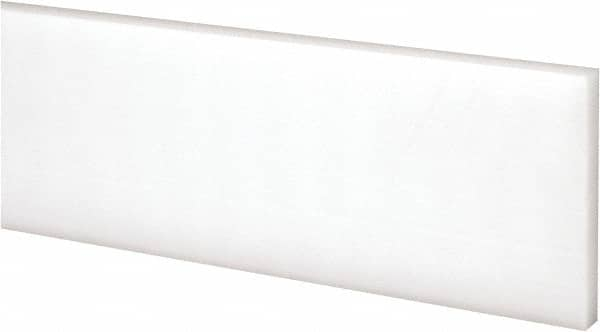 Made in USA - 2 Ft. Long x 2 Inch Wide x 1/4 Inch High, Acetal, Rectangular Plastic Bar - Natural - Benchmark Tooling