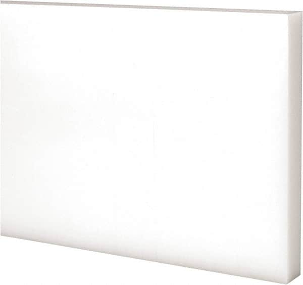 Made in USA - 4 Ft. Long x 4 Inch Wide x 1/2 Inch High, Acetal, Rectangular Plastic Bar - Natural - Benchmark Tooling