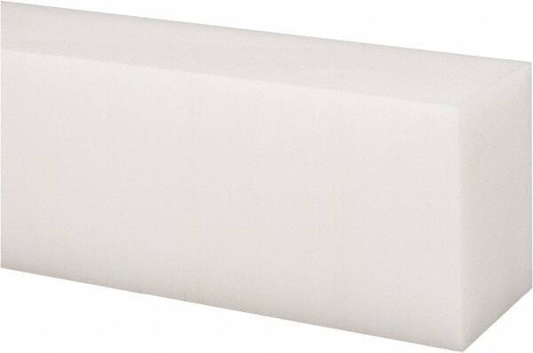 Made in USA - 1 Ft. Long x 2 Inch Wide x 1-1/2 Inch High, Acetal, Rectangular Plastic Bar - Natural - Benchmark Tooling