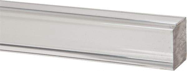 Made in USA - 6 Ft. Long x 1/2 Inch Wide x 1/2 Inch High, Acrylic, Square Plastic Bar - Extruded Acrylic, Clear - Benchmark Tooling