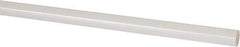 Made in USA - 4' Long, 3/8" Diam, PVDF Plastic Rod - White - Benchmark Tooling