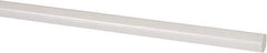 Made in USA - 8' Long, 3/8" Diam, PVDF Plastic Rod - White - Benchmark Tooling