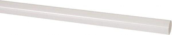 Made in USA - 8' Long, 1/2" Diam, PVDF Plastic Rod - White - Benchmark Tooling