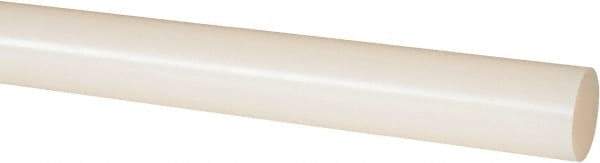 Made in USA - 4' Long, 1" Diam, PVDF Plastic Rod - White - Benchmark Tooling