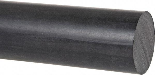 Made in USA - 4' Long, 3/8" Diam, PPO (Noryl) Plastic Rod - Black - Benchmark Tooling