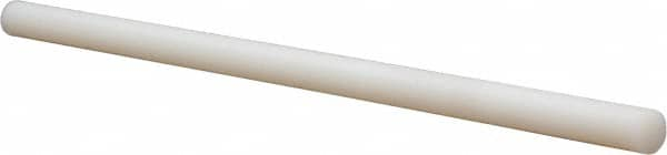 Made in USA - 10' Long, 1/2" Diam, Fiberglass Plastic Rod - White - Benchmark Tooling