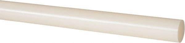 Made in USA - 2' Long, 1" Diam, Nylon 6/6 Plastic Rod - Natural (Color) - Benchmark Tooling