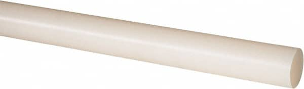 Made in USA - 4' Long, 1-1/8" Diam, Nylon 6/6 Plastic Rod - Natural (Color) - Benchmark Tooling