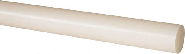 Made in USA - 8' Long, 1-1/8" Diam, Nylon 6/6 Plastic Rod - Natural (Color) - Benchmark Tooling