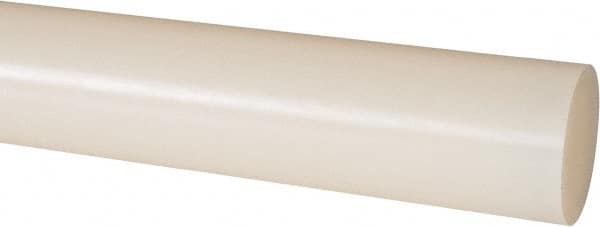 Made in USA - 2' Long, 1-1/4" Diam, Nylon 6/6 Plastic Rod - Natural (Color) - Benchmark Tooling