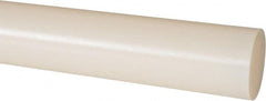 Made in USA - 2' Long, 1-1/4" Diam, Nylon 6/6 Plastic Rod - Natural (Color) - Benchmark Tooling