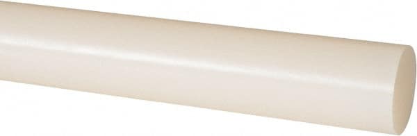 Made in USA - 4' Long, 1-1/4" Diam, Nylon 6/6 Plastic Rod - Natural (Color) - Benchmark Tooling