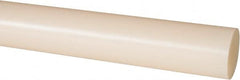 Made in USA - 8' Long, 1-1/4" Diam, Nylon 6/6 Plastic Rod - Natural (Color) - Benchmark Tooling