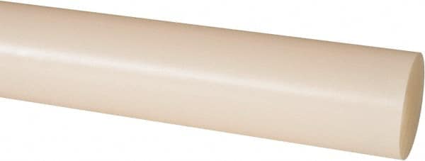 Made in USA - 4' Long, 1-1/2" Diam, Nylon 6/6 Plastic Rod - Natural (Color) - Benchmark Tooling