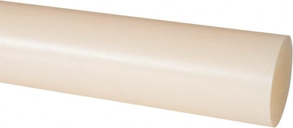 Made in USA - 4' Long, 1-3/4" Diam, Nylon 6/6 Plastic Rod - Natural (Color) - Benchmark Tooling