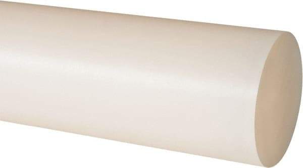 Made in USA - 2' Long, 1-7/8" Diam, Nylon 6/6 Plastic Rod - Natural (Color) - Benchmark Tooling