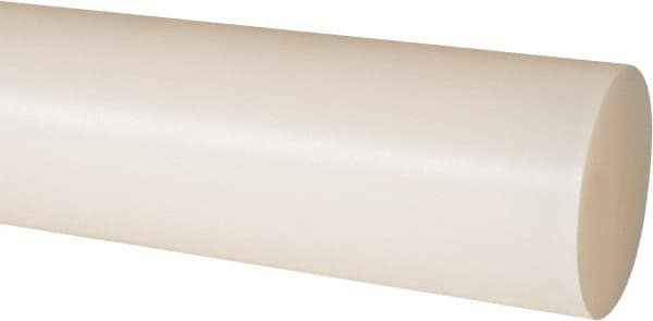 Made in USA - 8' Long, 1-7/8" Diam, Nylon 6/6 Plastic Rod - Natural (Color) - Benchmark Tooling