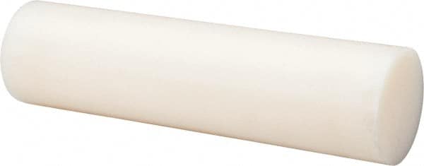 Made in USA - 2' Long, 3" Diam, Nylon 6/6 Plastic Rod - Natural (Color) - Benchmark Tooling