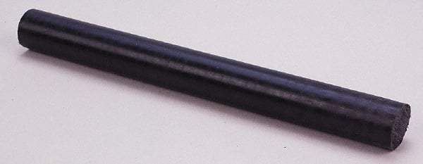 Made in USA - 2' Long, 1-3/4" Diam, Nylon 6/6 Plastic Rod - Black - Benchmark Tooling