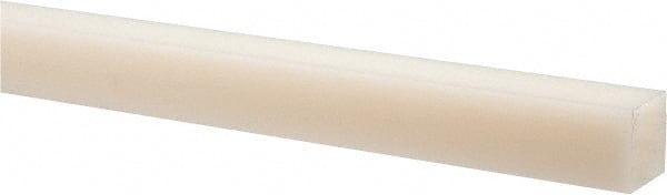 Made in USA - 2' x 1/4" x 1/4" Natural (Color) Nylon 6/6 Square Bar - Benchmark Tooling