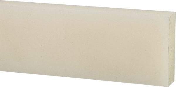 Made in USA - 4 Ft. Long x 3 Inch Wide x 3/4 Inch High, Nylon, Rectangular Plastic Bar - Natural - Benchmark Tooling