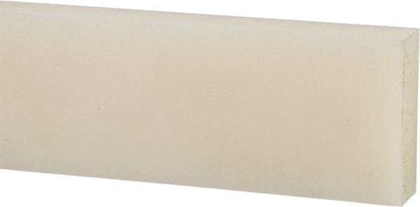 Made in USA - 4' x 1-1/2" x 3/8" Natural (Color) Nylon 6/6 Rectangular Bar - Benchmark Tooling