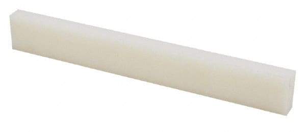 Made in USA - 4 Ft. Long x 2 Inch Wide x 1/8 Inch High, Nylon, Rectangular Plastic Bar - Natural - Benchmark Tooling