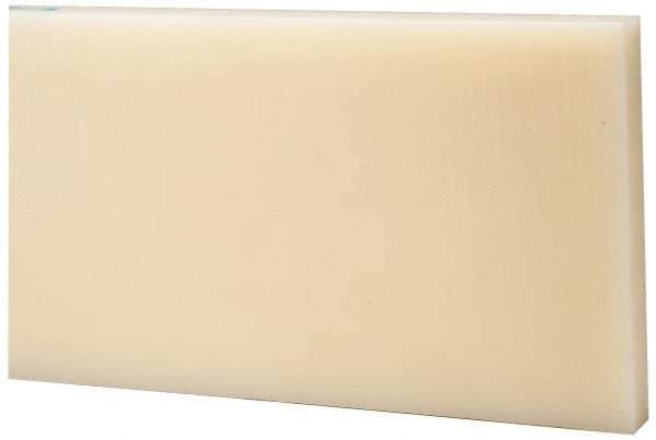 Made in USA - 1 Ft. Long x 6 Inch Wide x 1-1/2 Inch High, Nylon, Rectangular Plastic Bar - Natural - Benchmark Tooling