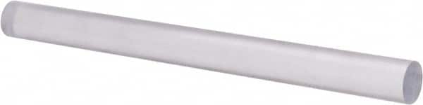 Made in USA - 1' Long, 1" Diam, Polycarbonate Plastic Rod - Clear - Benchmark Tooling