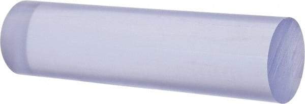 Made in USA - 4' Long, 2" Diam, Polycarbonate Plastic Rod - Clear - Benchmark Tooling