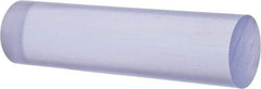 Made in USA - 4' Long, 2" Diam, Polycarbonate Plastic Rod - Clear - Benchmark Tooling