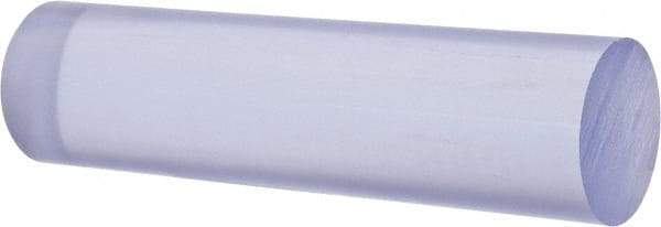 Made in USA - 1' Long, 2-1/4" Diam, Polycarbonate Plastic Rod - Clear - Benchmark Tooling