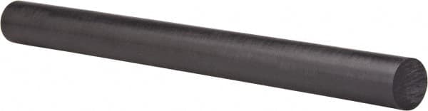 Made in USA - 1' Long, 1" Diam, Polycarbonate Plastic Rod - Black - Benchmark Tooling