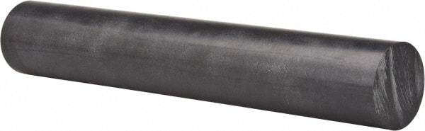 Made in USA - 4' Long, 2" Diam, Polycarbonate Plastic Rod - Black - Benchmark Tooling